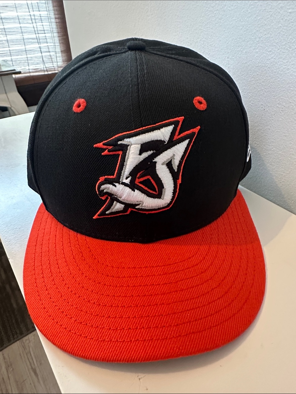 Black & orange mens Baseball Cap with Embroidered logo Richmond Flying Sqirrels